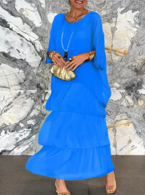 Selene | Vestito in Chiffon con gonna a balze