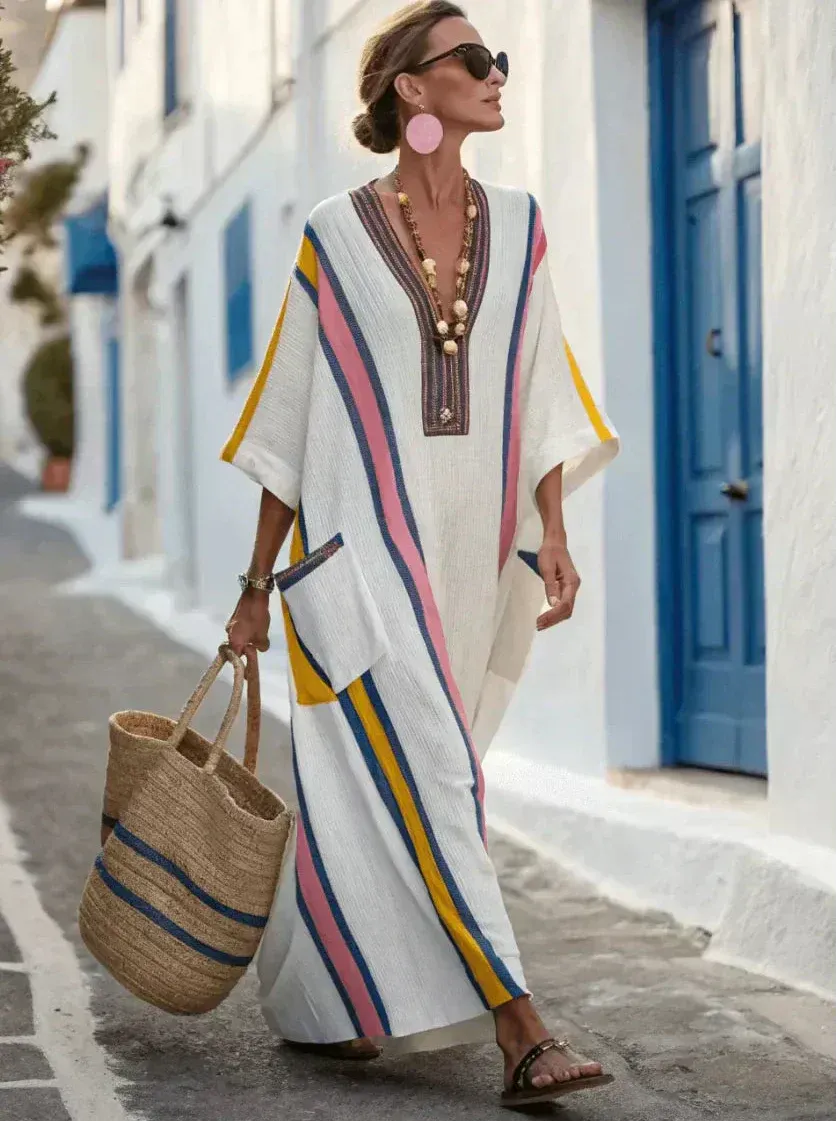 Zephyra | Vestito 100% lino con Fantasia colore