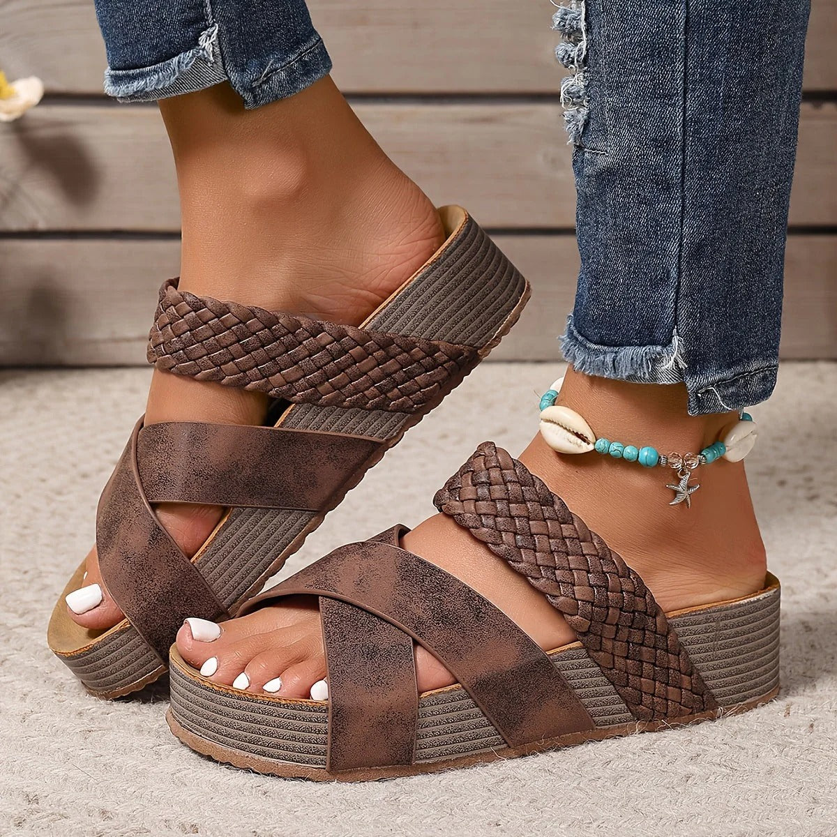 Olivia | Sandali Platform intrecciati