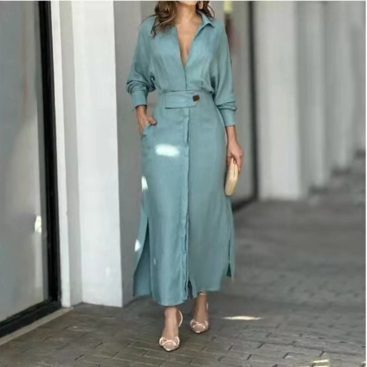 Diana | Vestito 100% seta con cintura