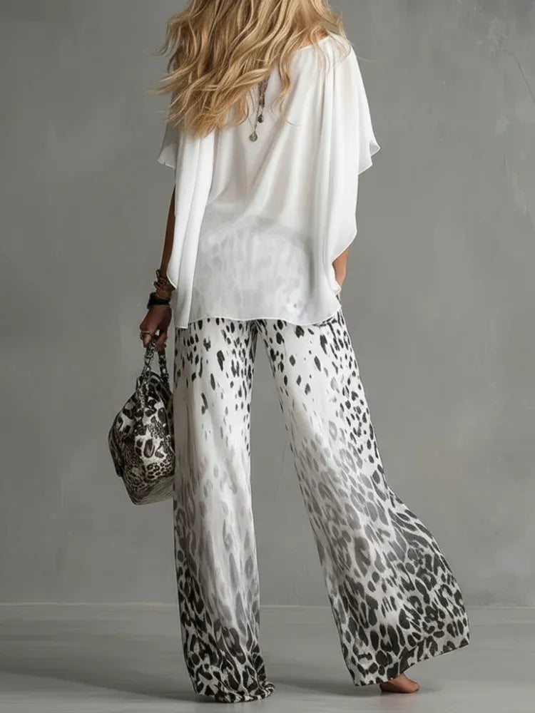 Nicole | Coordinaro Flowly pantalone Wide leg + Blusa