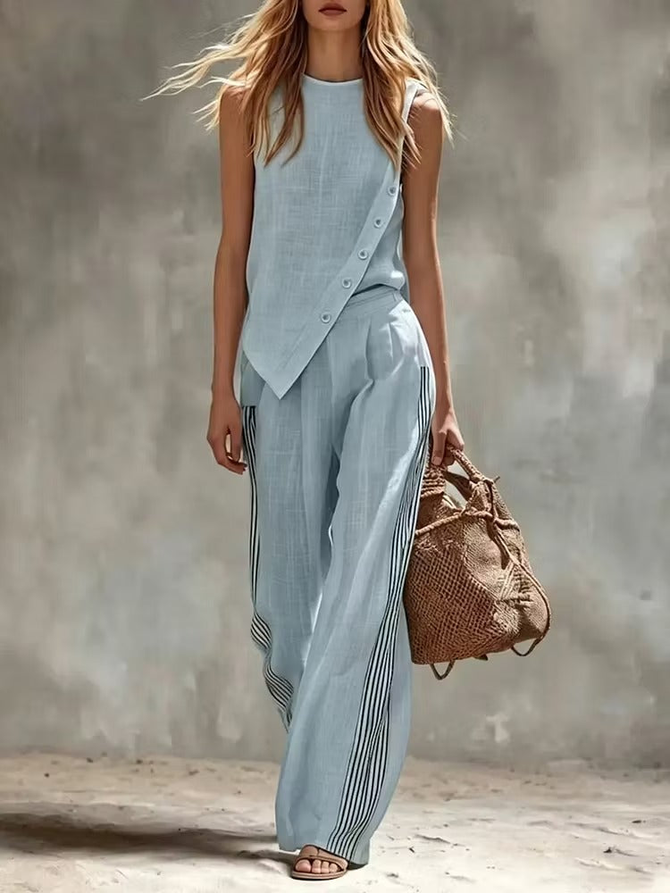 Penelope | Coordinato in Seta con Blusa asimmetrica