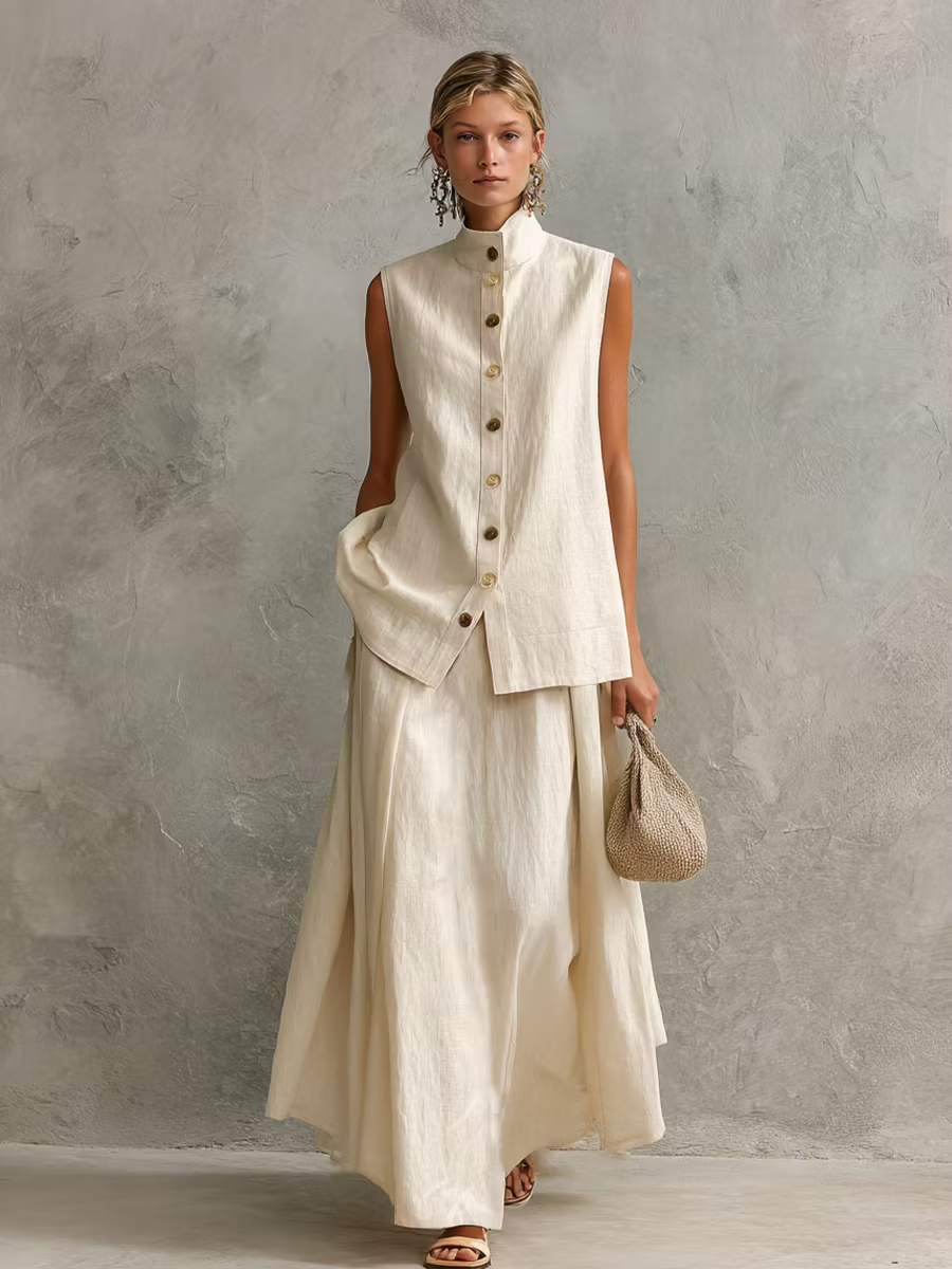 Gemma | Coordinato in seta Gonna + Gilet