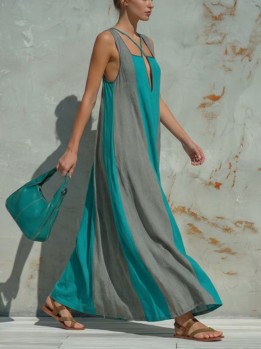 Eva | Vestito flowly multicolor in Puro Cotone