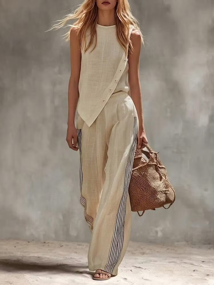 Penelope | Coordinato in Seta con Blusa asimmetrica