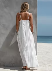 Luna | Vestito 100% Lino a bratelle