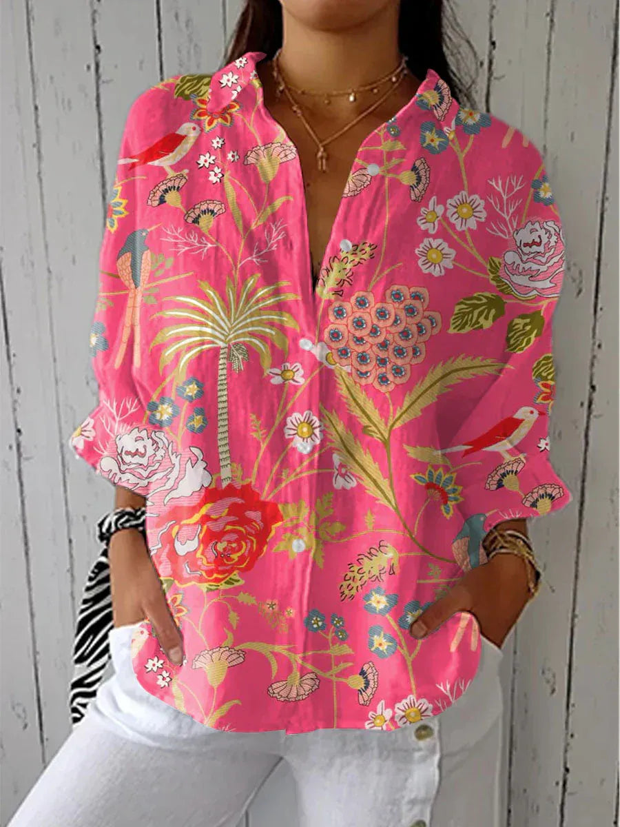 Sheila | Blusa decorata 100% Lino