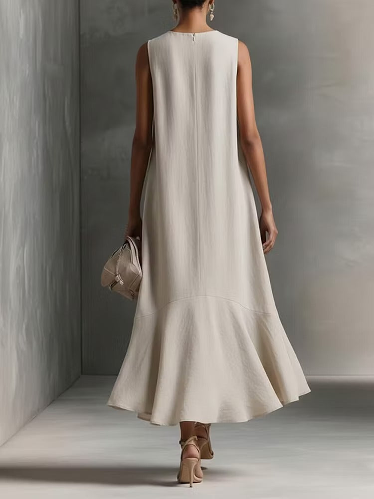 Grace | Vestito in cotone con svaso asimmetrico