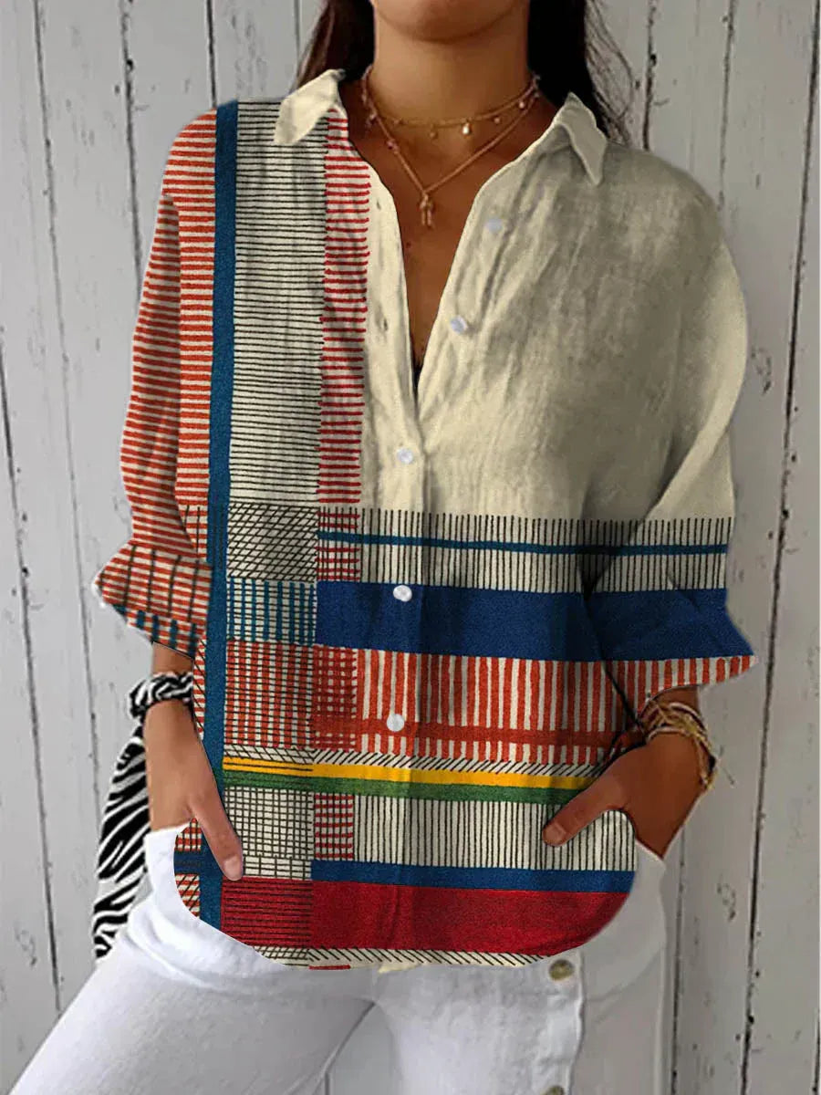 Sheila | Blusa decorata 100% Lino