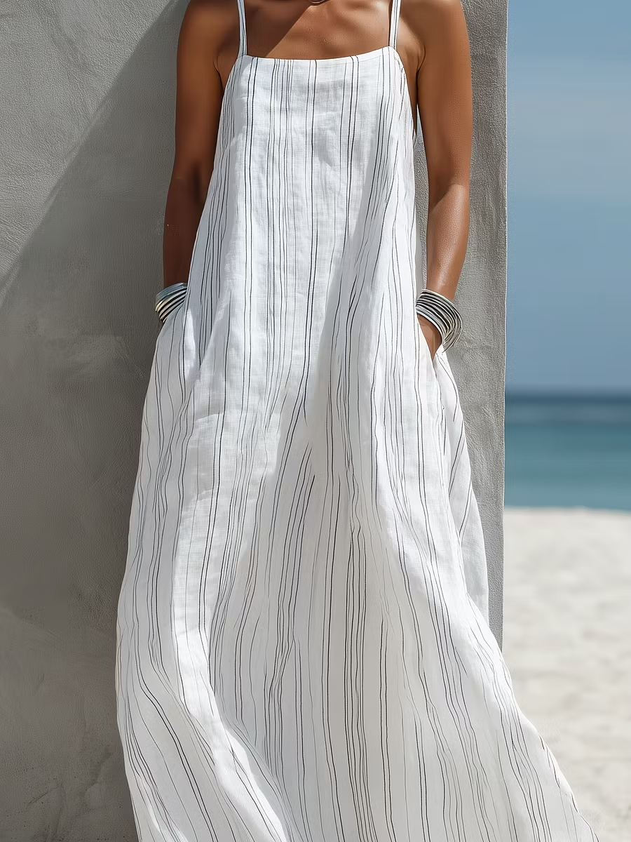 Luna | Vestito 100% Lino a bratelle