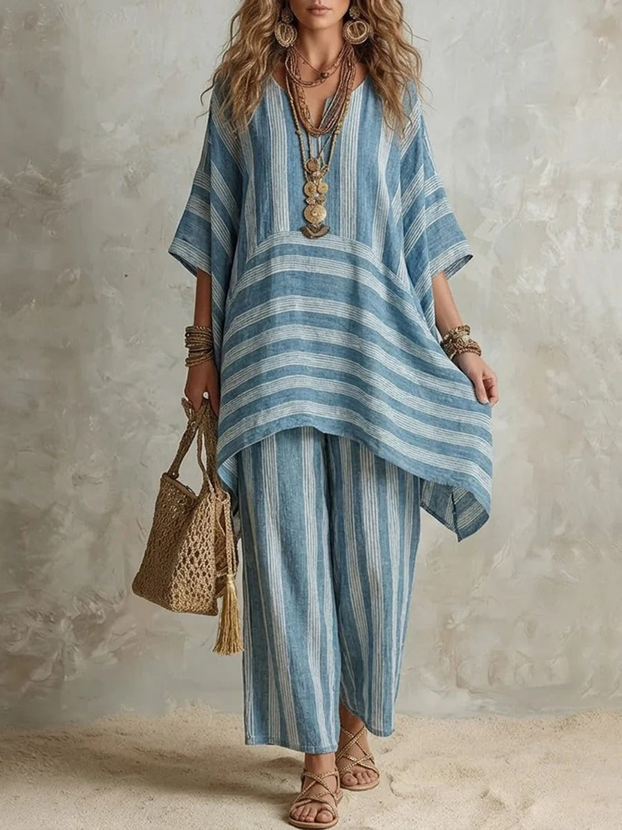 Mia | Coordinato a righe 100% Lino
