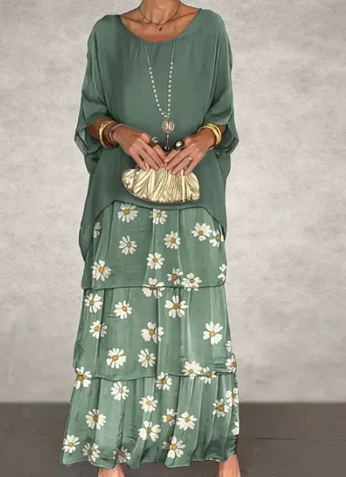 Selene | Vestito in Chiffon con gonna a balze