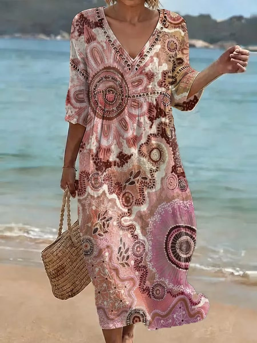 Amelie | Vestito midi Floreale in puro cotone