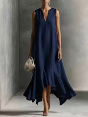 Grace | Vestito in cotone con svaso asimmetrico