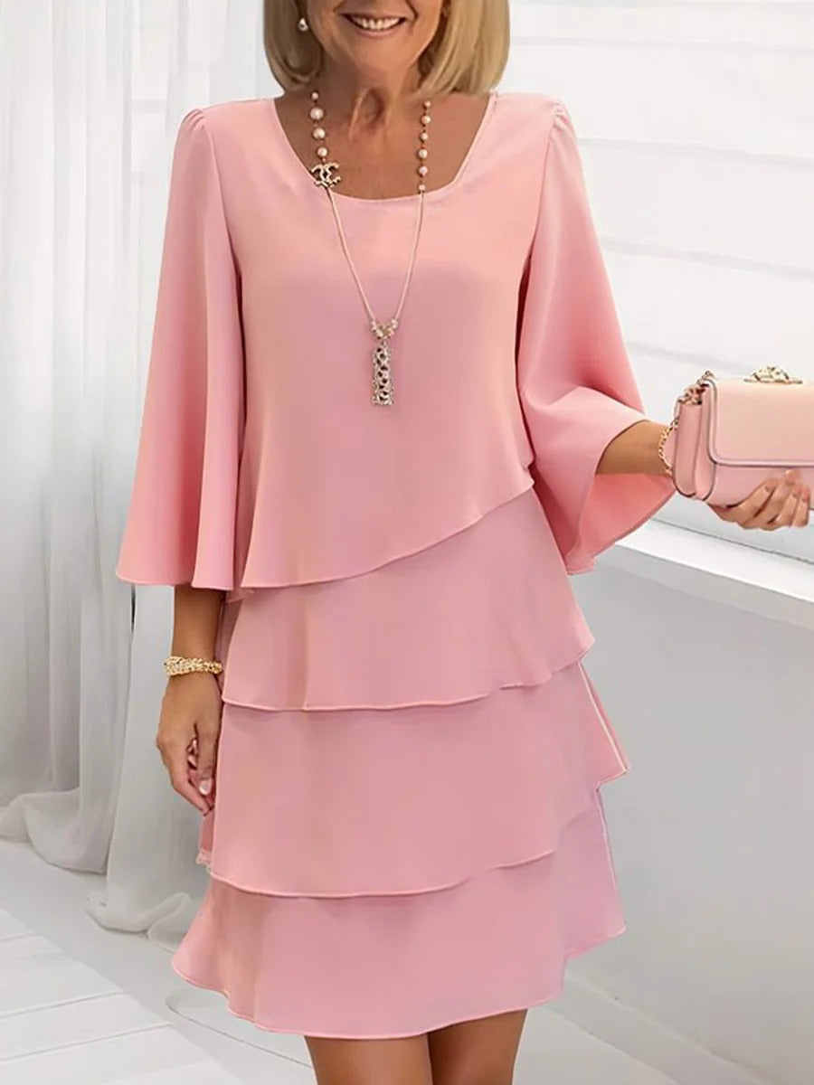 Lidia | Vestito elegante in Chiffon con balze