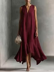 Grace | Vestito in cotone con svaso asimmetrico