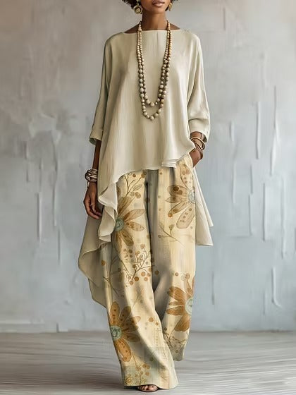 Dea | Coordinato Flowly con pantalone fantasia
