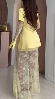 Cristina | Coordinato Elegante con gonna in pizzo e giacca