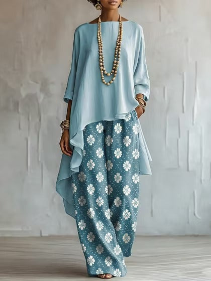 Dea | Coordinato Flowly con pantalone fantasia