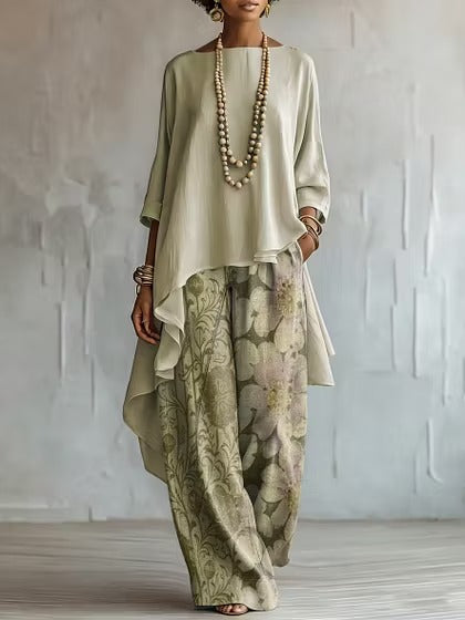 Dea | Coordinato Flowly con pantalone fantasia