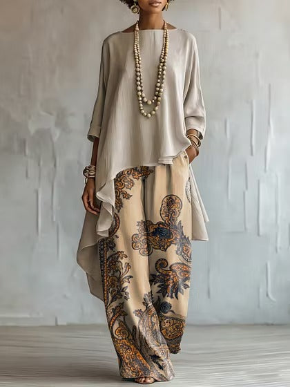 Dea | Coordinato Flowly con pantalone fantasia