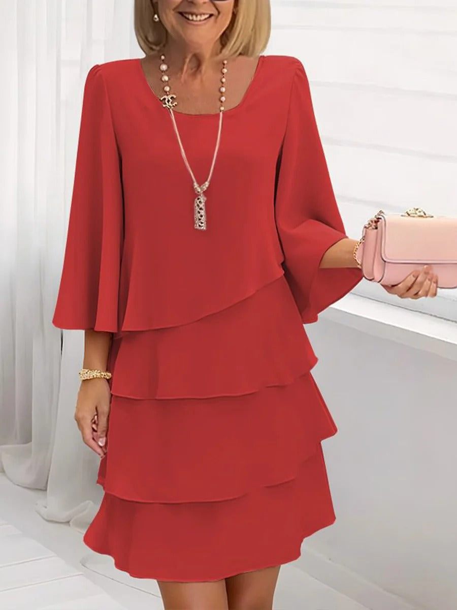 Lidia | Vestito elegante in Chiffon con balze