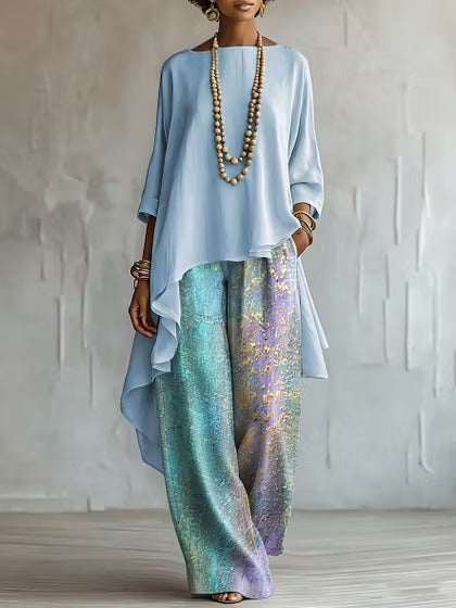 Dea | Coordinato Flowly con pantalone fantasia