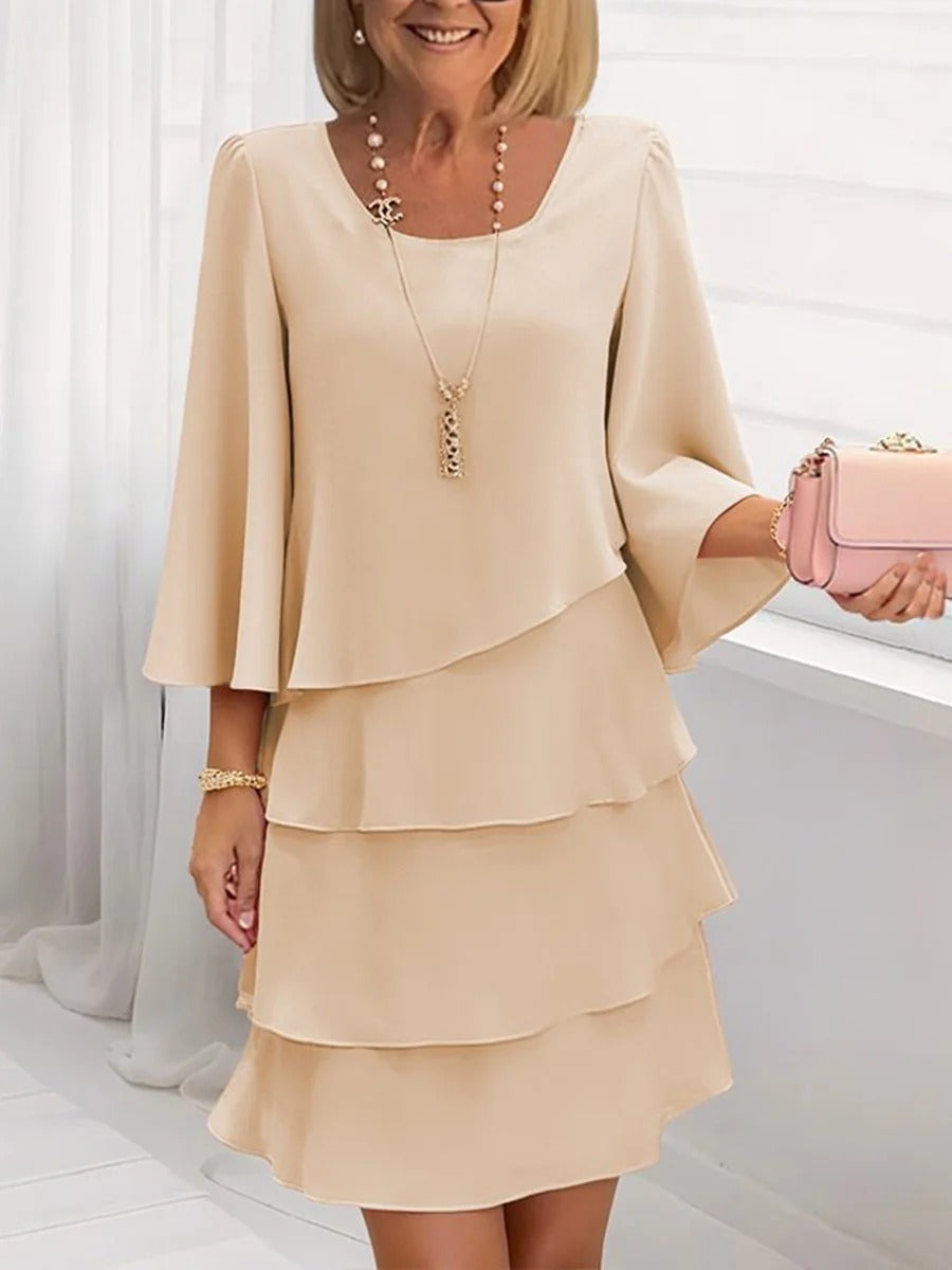 Lidia | Vestito elegante in Chiffon con balze