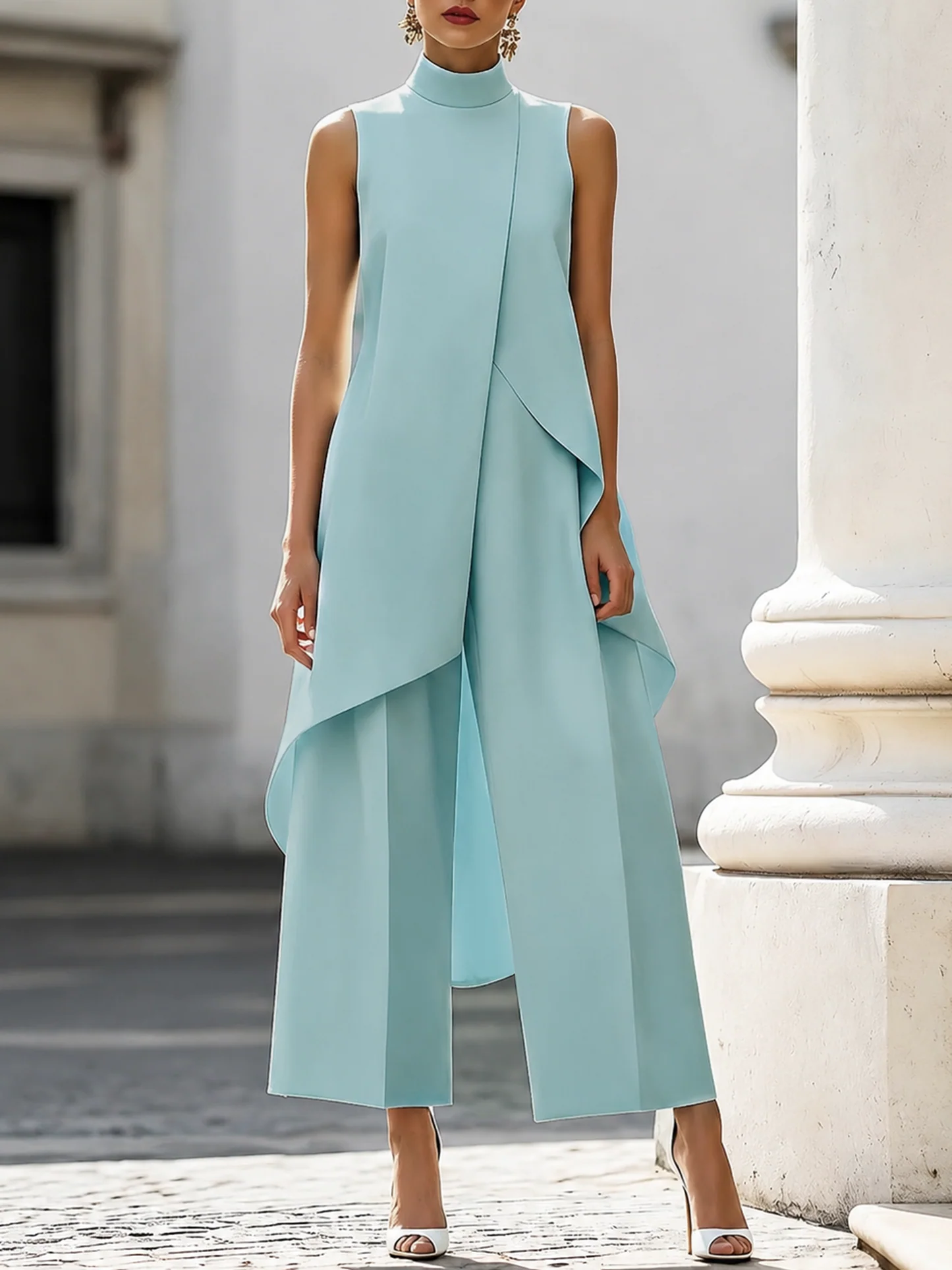 Tamara | Coordinato elegante 100% cootone con taglio asimmetrico