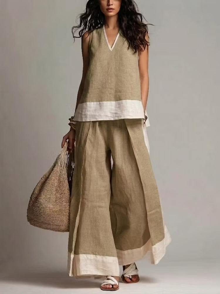 Solenya | Coordinato in seta con ricamo bianco