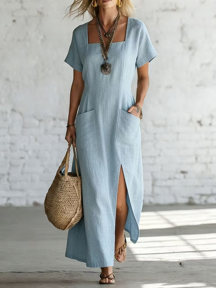 Lena | Vestito a manica corta 100% Lino