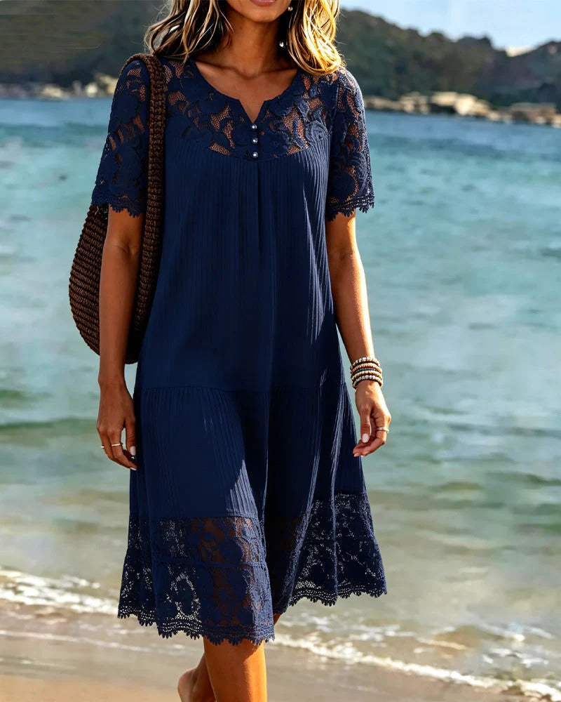 Mary | Vestito traforato 100% Lino