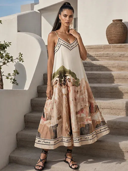 Lena | Vestito Art con bratelle 1000% cotone