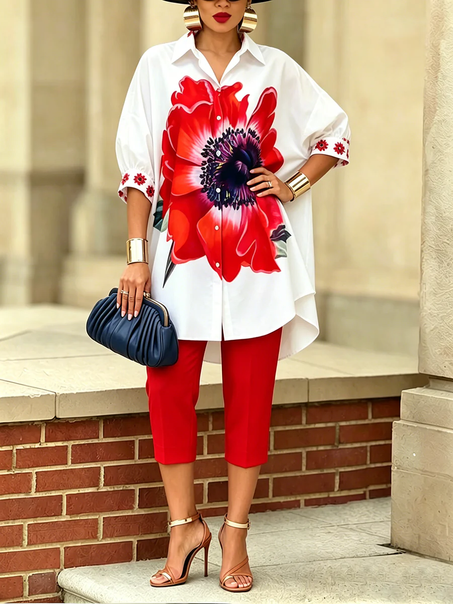 Charlotte |  Coordinato pantalone Capri + Camicione