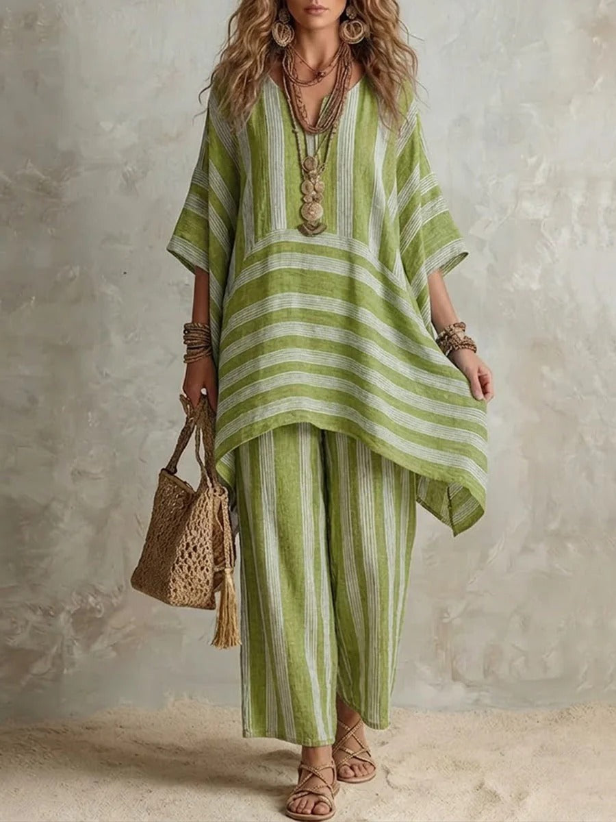 Mia | Coordinato a righe 100% Lino