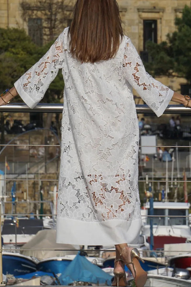 Clio | Vestito in pizzo con sottoveste in seta