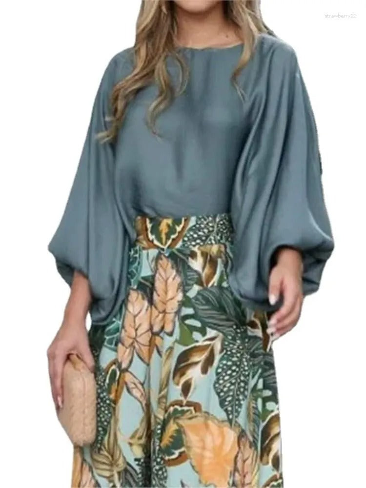Aurora | Coordinato Gonna Tropical + Blusa Soft