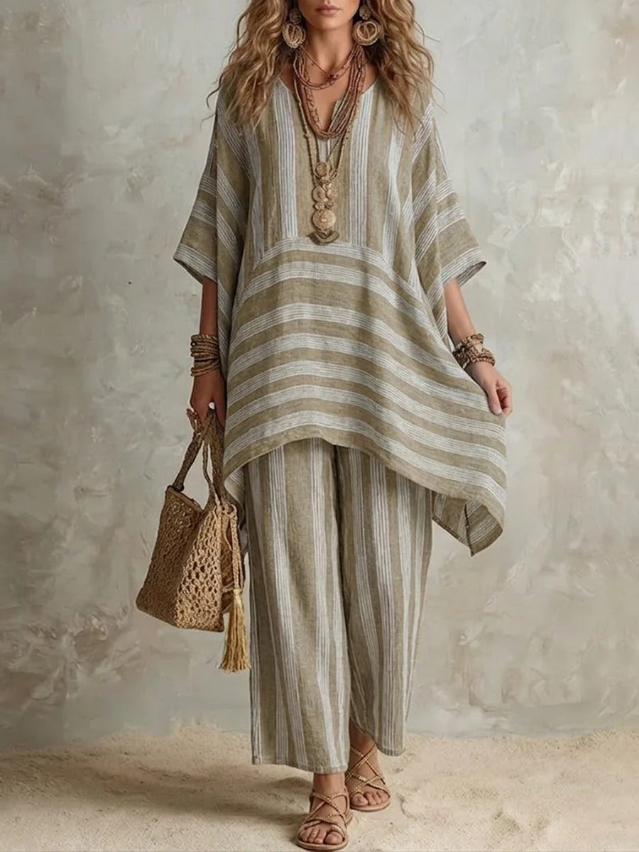 Mia | Coordinato a righe 100% Lino