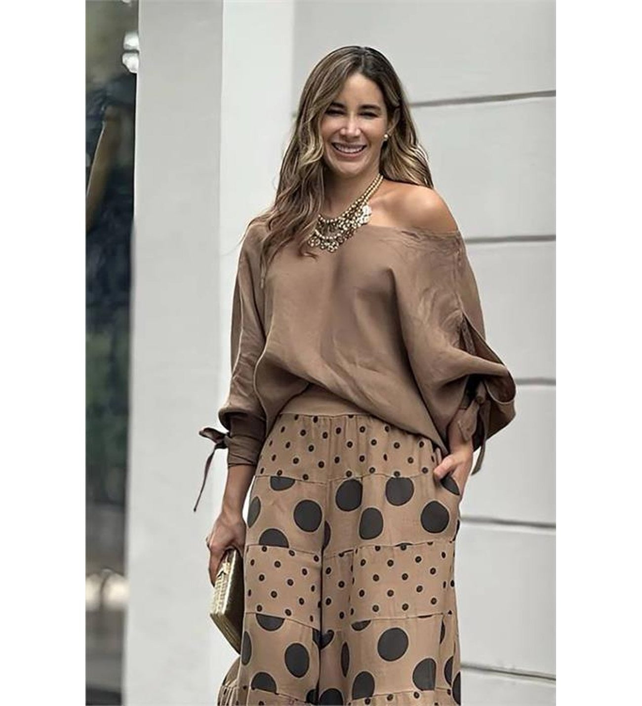 Marika | Coordinato con Blusa e Pantalone palazzo a Pois