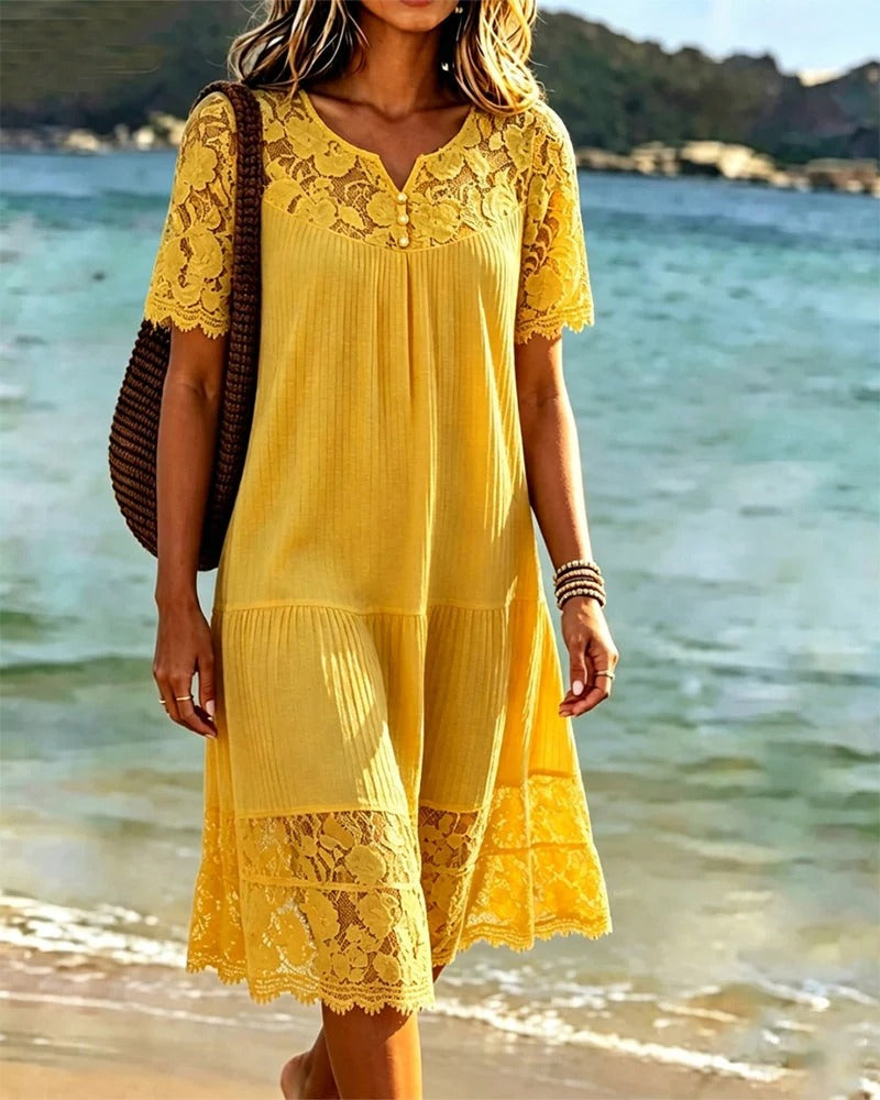Mary | Vestito traforato 100% Lino