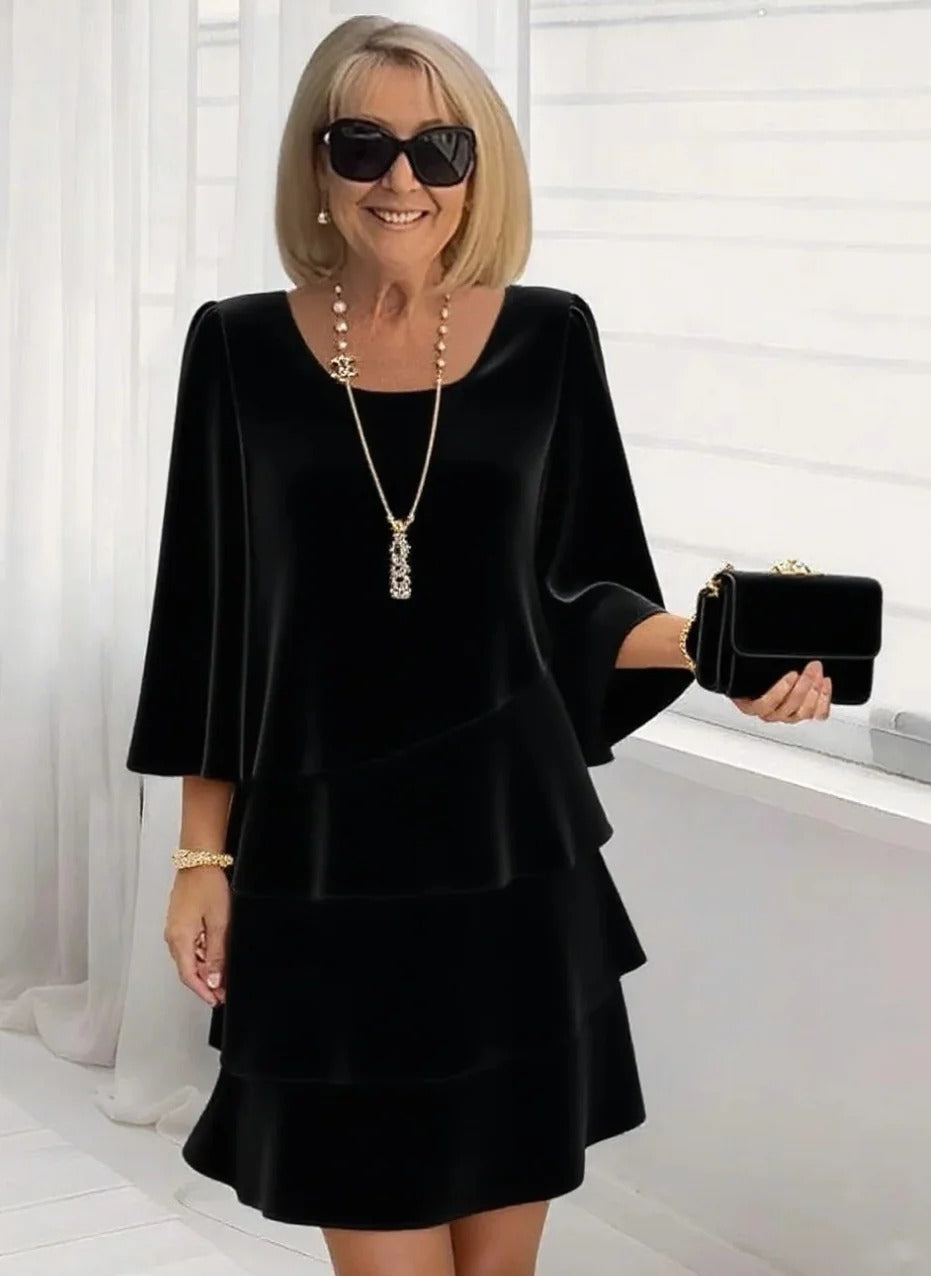 Lidia | Vestito elegante in Chiffon con balze