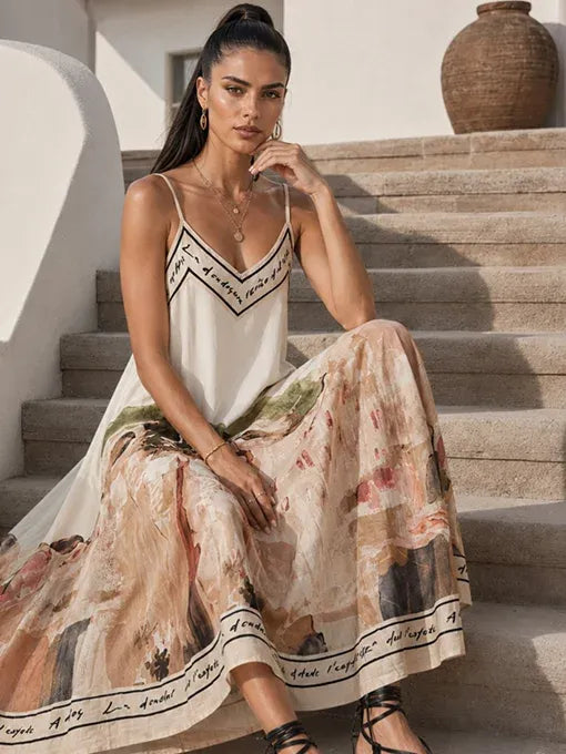 Lena | Vestito Art con bratelle 1000% cotone