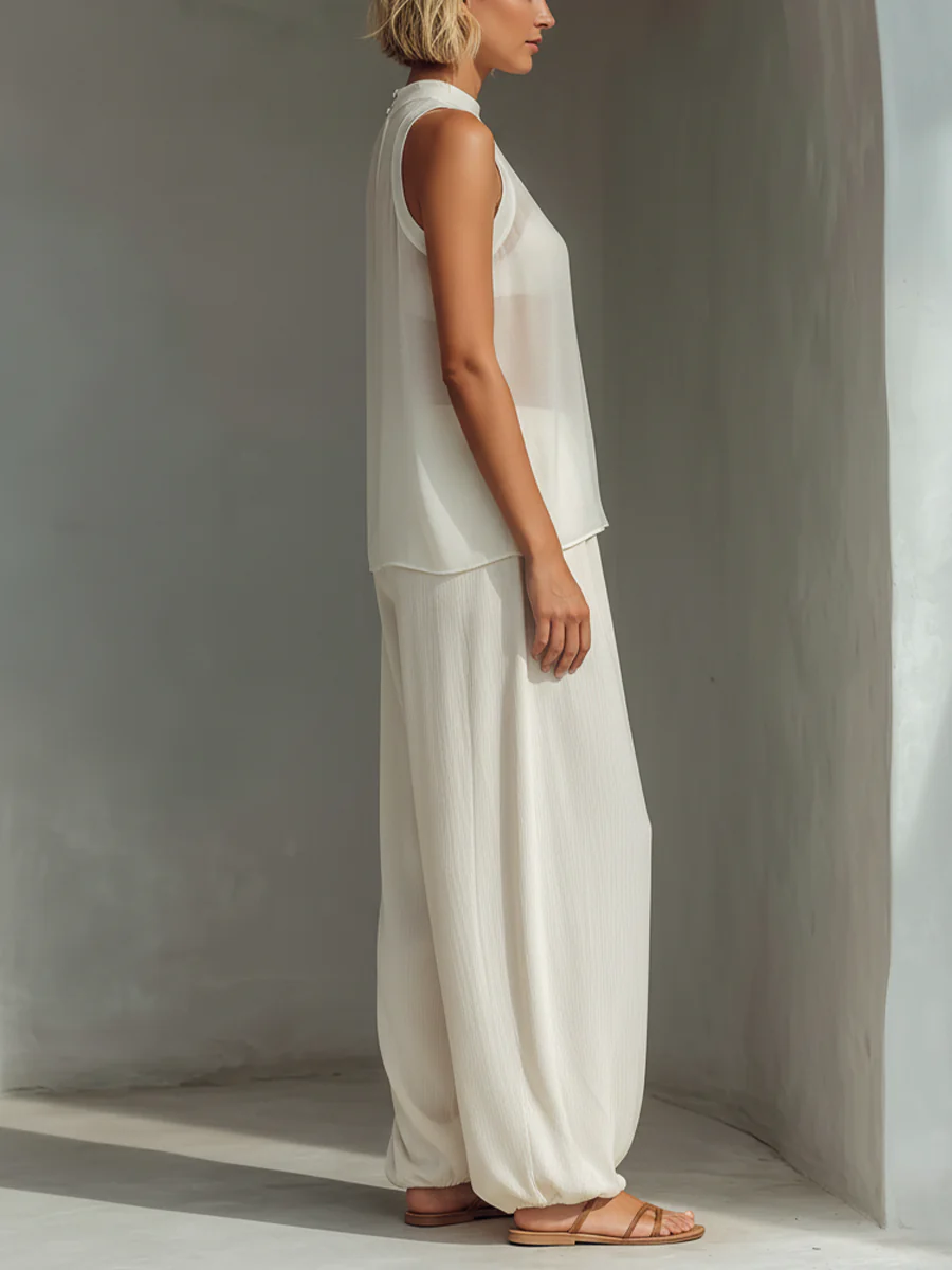 Monica | Coordinato Blusa + Pantalone in Cotone