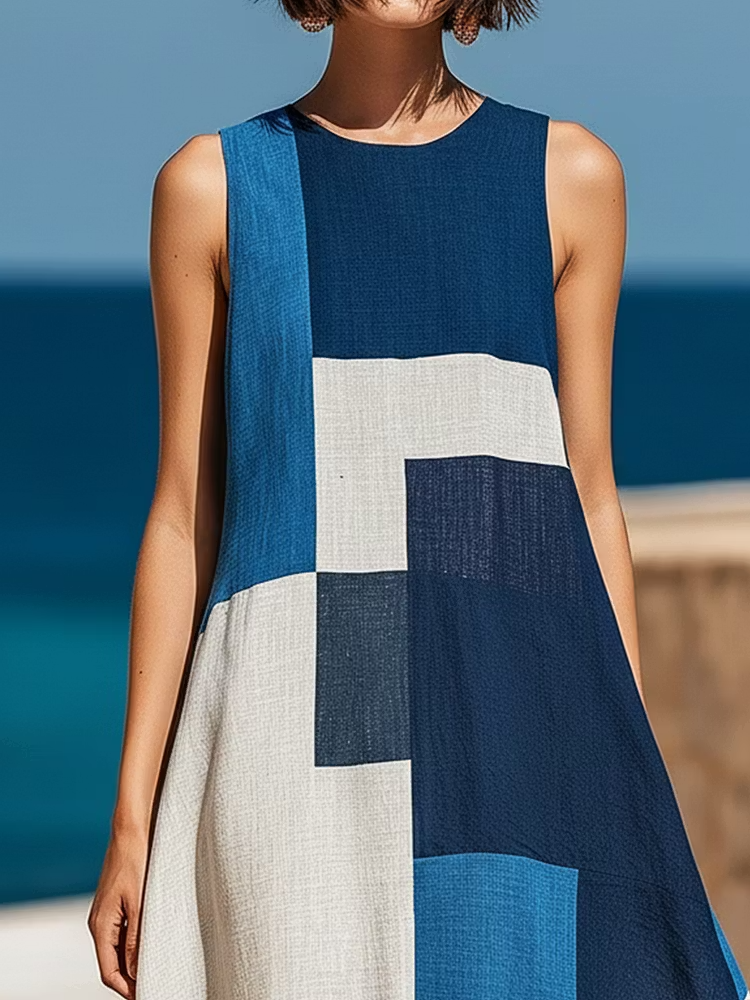 Thalassa | Vestito in seta con fantasia a quadri