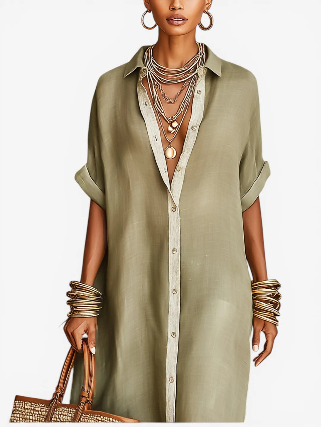 Silvia | Vestito Camicia 100% Lino