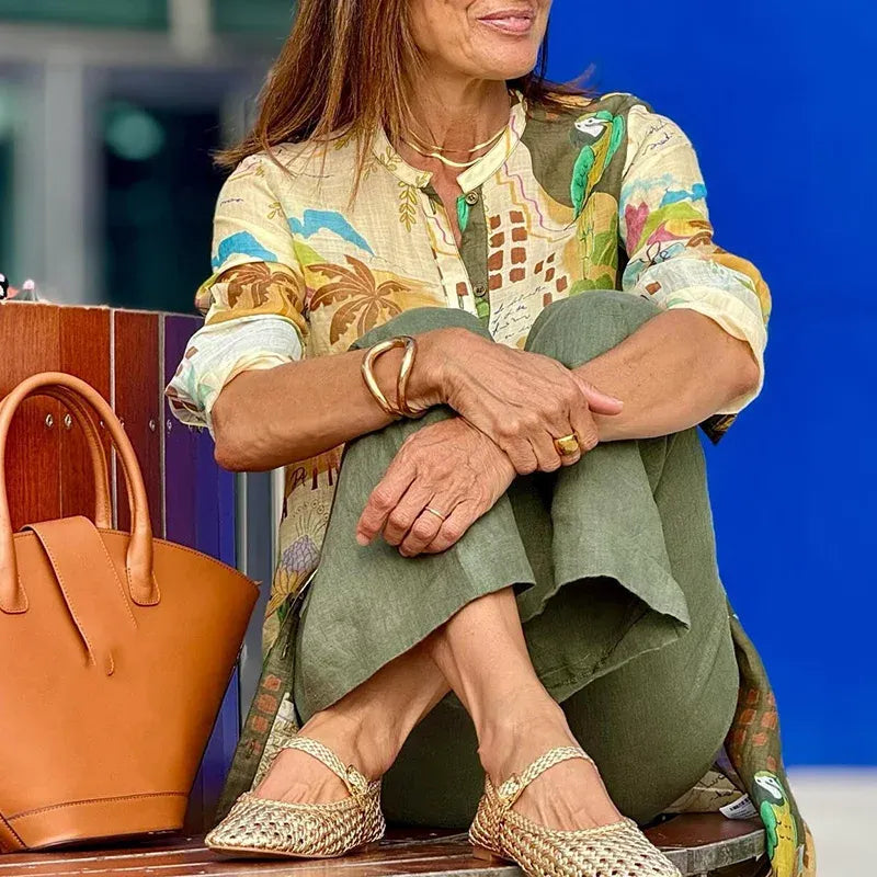 Chiara | Coordinato con Camicia in Puro Lino e Cotone