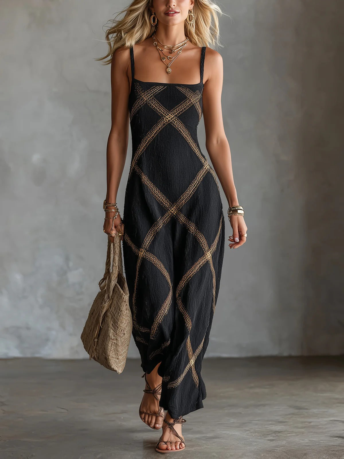 Esperanza | Vestito midi con dettaglio oro