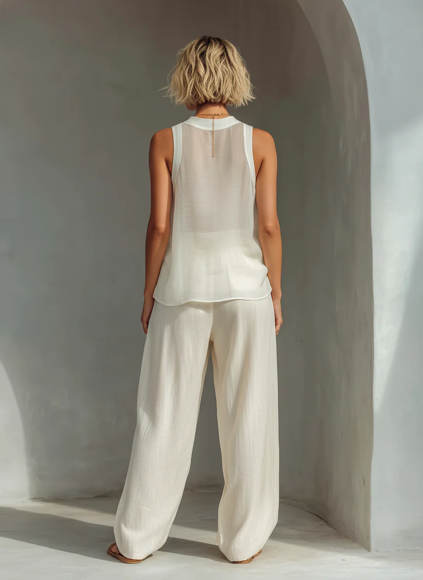 Monica | Coordinato Blusa + Pantalone in Cotone