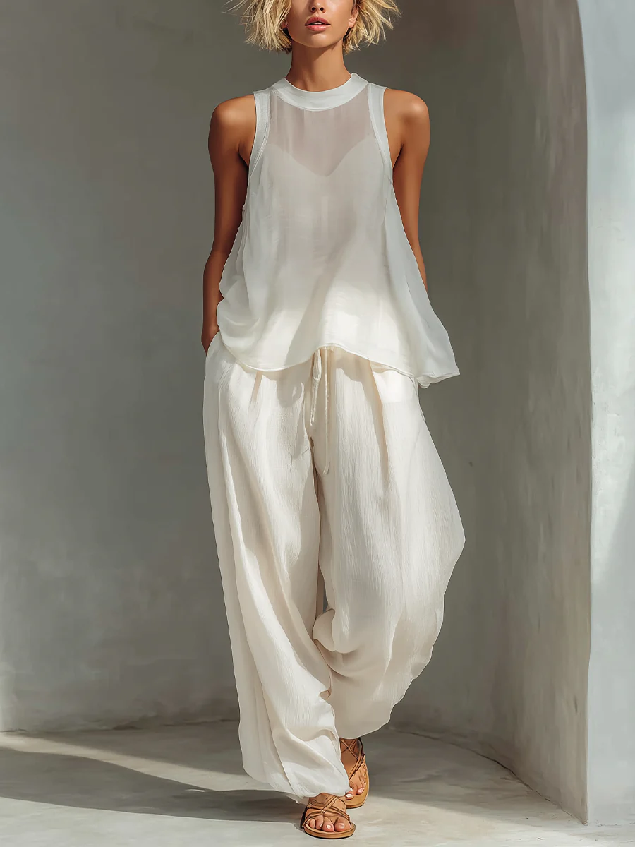 Monica | Coordinato Blusa + Pantalone in Cotone