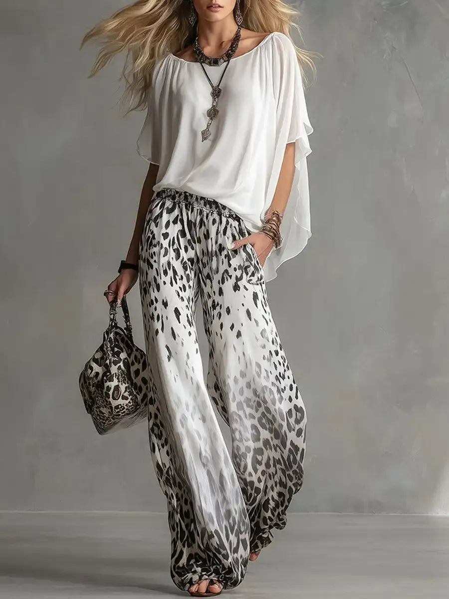 Nicole | Coordinaro Flowly pantalone Wide leg + Blusa